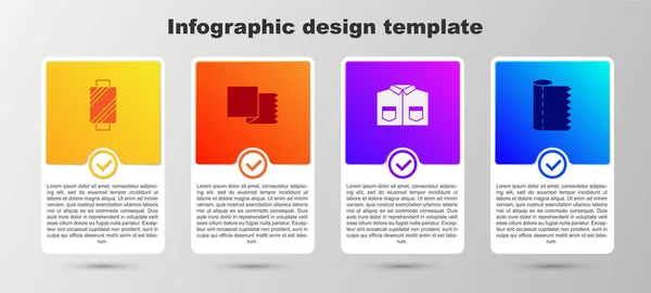 Setați Firul Cusut Bobină Rulou Țesături Textile Cămașă Șablon Infografic — Vector de stoc