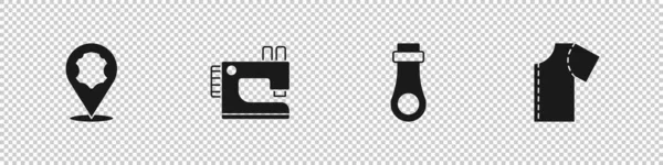 Set Leather Sewing Machine Zipper Pattericon Vector — 스톡 벡터