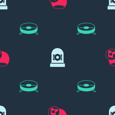 Ses asistanını, alarm zilini ve robot elektrik süpürgesini kusursuz desene ayarlayın. Vektör