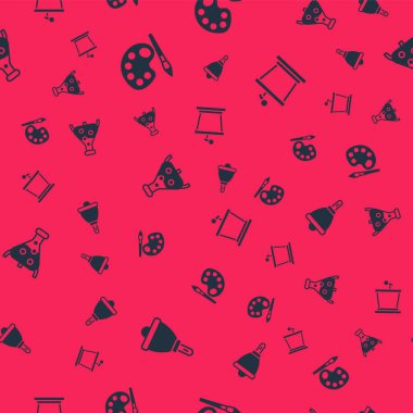 Zili, paletli boya fırçasını test tüpünü, matarayı ve sahneyi pürüzsüz kalıba göre ayarla. Vektör