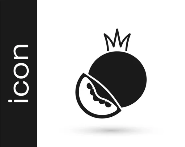 Icône Tomate Noire Isolée Sur Fond Blanc Vecteur — Image vectorielle