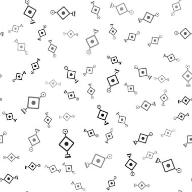 Siyah Çin kağıt fener ikonu beyaz arka planda izole edilmiş pürüzsüz desen. Vektör.