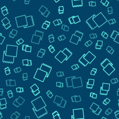 Yeşil çizgi kumaş rulo ikonu mavi arka planda izole edilmiş pürüzsüz desen. Yuvarlan, paspas, halı, halı, halı ya da kağıt rulo ikonu. Vektör.