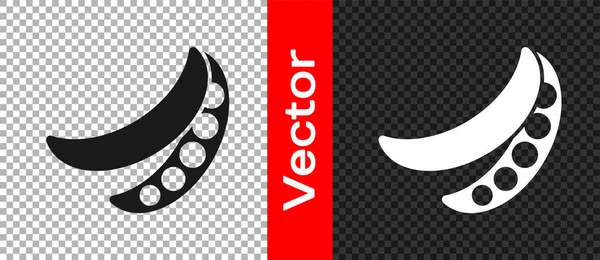 Icono Guisantes Verdes Negros Aislado Sobre Fondo Transparente Vector — Vector de stock