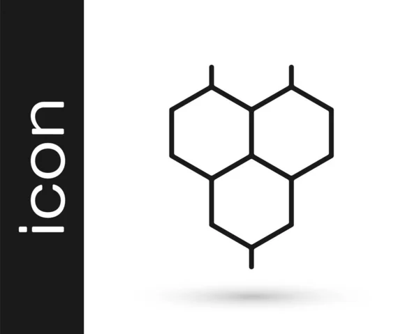 Icono Fórmula Black Chemical Aislado Sobre Fondo Blanco Hexágono Abstracto — Archivo Imágenes Vectoriales