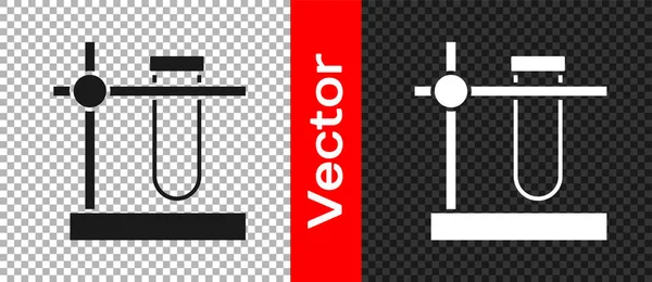 Reagenzglas Aus Schwarzem Glas Auf Standsymbol Isoliert Auf Transparentem Hintergrund — Stockvektor