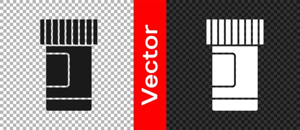 Schwarze Medizin Flasche Und Pillen Symbol Isoliert Auf Transparentem Hintergrund — Stockvektor