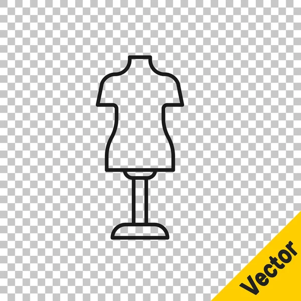 Schwarze Linie Schaufensterpuppe Symbol Isoliert Auf Transparentem Hintergrund Schneiderpuppe Vektor — Stockvektor