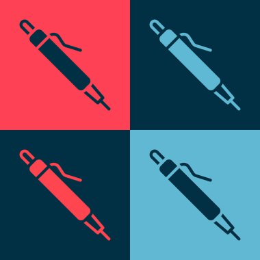 Pop Art Pen simgesi renk arkaplanında izole edildi. Vektör.