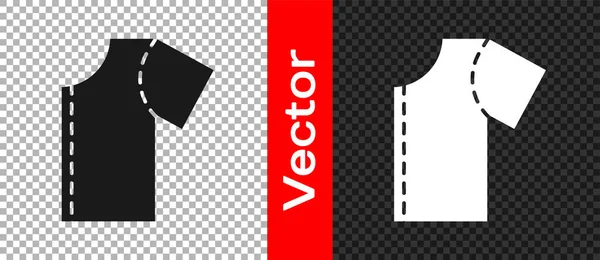 Icono Patrón Costura Negro Aislado Sobre Fondo Transparente Marcas Para — Vector de stock