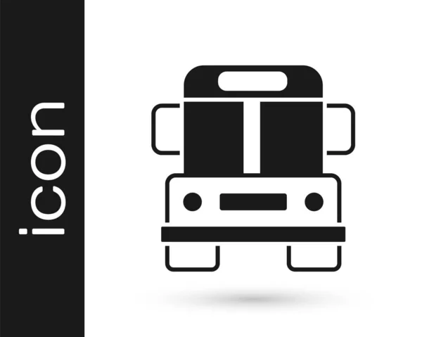 Ícone Ônibus Escolar Preto Isolado Fundo Branco Símbolo Transporte Público —  Vetores de Stock