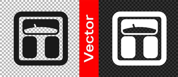 Schwarze Badezimmerwaagen Sind Auf Transparentem Hintergrund Isoliert Gewichtsmessgeräte Weight Scale — Stockvektor
