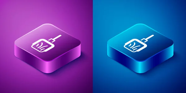 Isometric Dustpan Icon Isolated Blue Purple Background Cleaning Scoop Services — Stock Vector