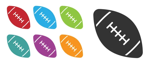 Ikone Des Schwarzen American Football Auf Weißem Hintergrund Rugby Ball — Stockvektor