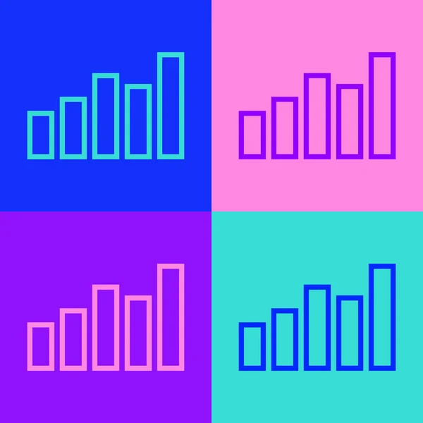 Línea Arte Pop Gráfico Horario Gráfico Diagrama Infografía Icono Gráfico — Archivo Imágenes Vectoriales