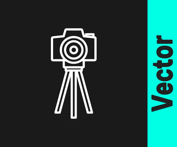 Иконка Фотокамеры Выделена Чёрном Фоне Фотокамера Цифровая Фотография Вектор — стоковый вектор