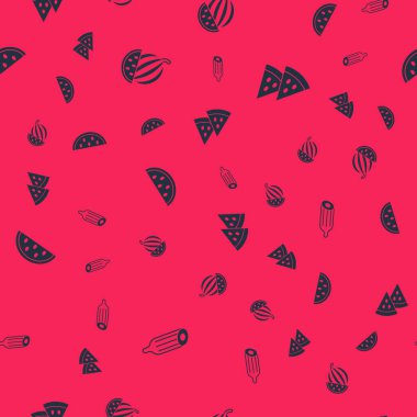 Taze salatalık, karpuz ve dikişsiz desen. Vektör