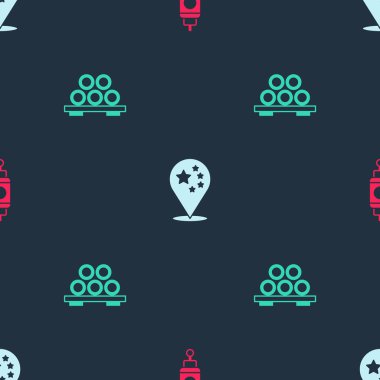 Çin kağıt feneri, Çin bayrağı ve suşiyi pürüzsüz desenli kesme tahtasına yerleştir. Vektör