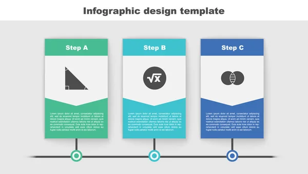 Driehoek Wiskunde Vierkantswortel Van Hiëroglief Wiskunde Verzamelingen Bedrijfsinfographic Sjabloon Vector — Stockvector