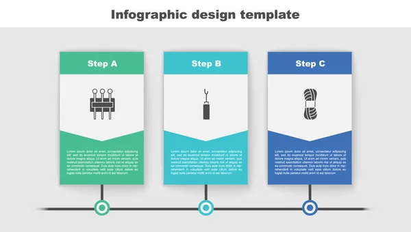 Set Aiguille Pour Couture Awl Outil Fil Modèle Infographie Entreprise — Image vectorielle