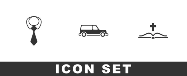 Stropdas Lijkwagen Bijbelboek Icoon Vector — Stockvector