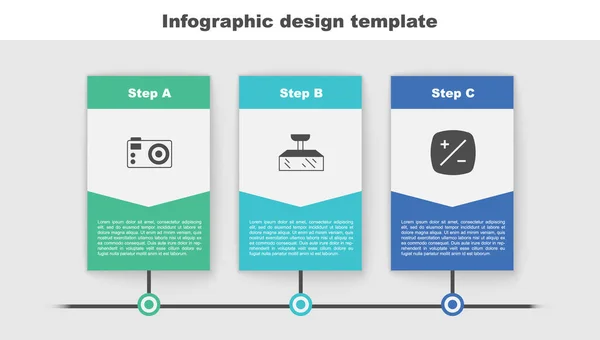 Fényképezőgép Beállítása Softbox Fény Expozíció Kompenzáció Üzleti Infografikai Sablon Vektor — Stock Vector