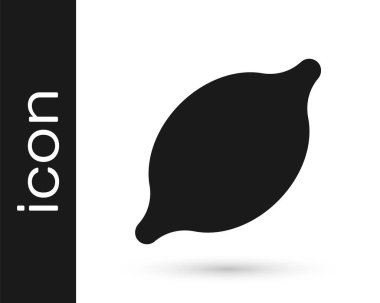 Beyaz arkaplanda siyah limon simgesi izole edildi. Vektör.