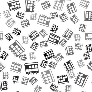 Siyah Takvim simgesi beyaz arkaplanda izole edilmiş kusursuz desen. Olay hatırlatma sembolü. Vektör.