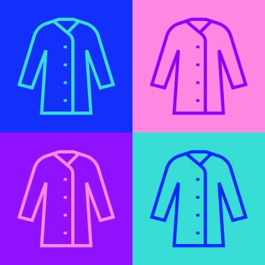 Pop Art Line Raincoat simgesi renk arkaplanında izole edildi. Vektör.