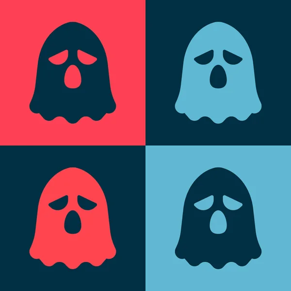 Pop Art Ghost Simgesi Renk Arkaplanında Izole Edildi Mutlu Cadılar — Stok Vektör