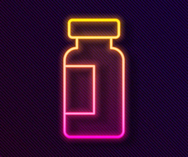 Leuchtende Neon Line Reagenzglas Und Kolben Chemischen Labortest Symbol Isoliert — Stockvektor
