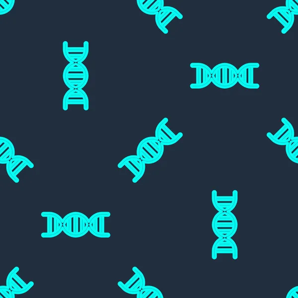 Ícone Símbolo Dna Linha Verde Isolado Padrão Sem Costura Fundo —  Vetores de Stock