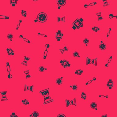 Eski kum saatini kum, basınçlı su sayacı, ölçme kaşığı ve Smart saatine ayarlayın. Vektör