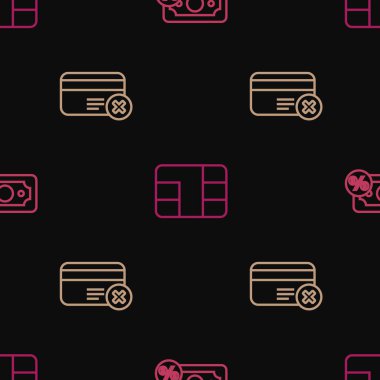 Hat para yüzde, kredi kartı silme ve çip ile kusursuz desen ayarlayın. Vektör