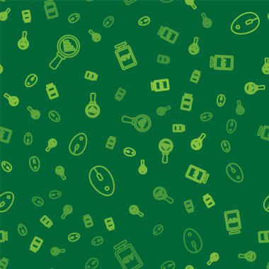 Çizgi büyüteç ve analizi ayarla, Bilgisayar faresi ve reklamcılık kusursuz desen üzerinde. Vektör