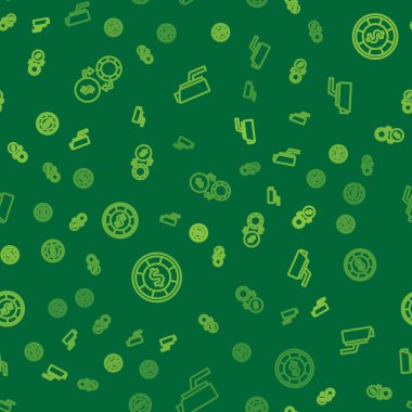 Kumarhane çiplerini parayla, güvenlik kameralarını da kusursuz bir şekilde ayarla. Vektör