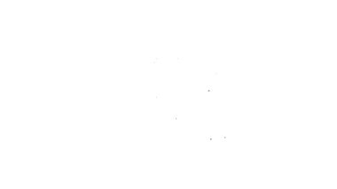 Kesme tahtası simgesindeki siyah çizgi suşisi beyaz arkaplanda izole edilmiş. Tahtada Asya yemeği suşisi. 4K Video hareketli grafik canlandırması