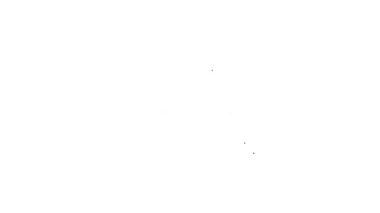 Okyanus dalgası ikonunda siyah çizgi balina kuyruğu beyaz arka planda izole edildi. 4K Video hareketli grafik canlandırması
