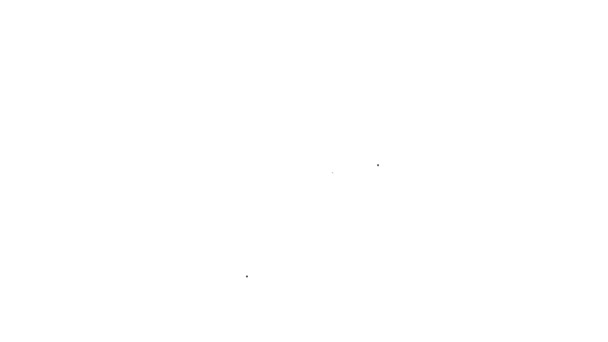 Černá čára Hvězdice ikona izolované na bílém pozadí. Grafická animace pohybu videa 4K — Stock video