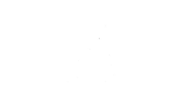 Linha preta Ícone de bife de peixe isolado no fundo branco. Animação gráfica em movimento de vídeo 4K — Vídeo de Stock