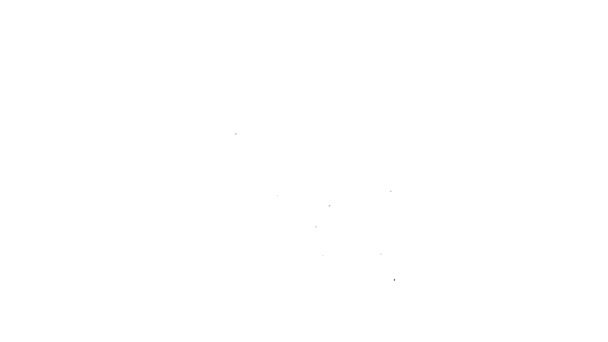 Černá čára Ikona Fish izolované na bílém pozadí. Grafická animace pohybu videa 4K — Stock video