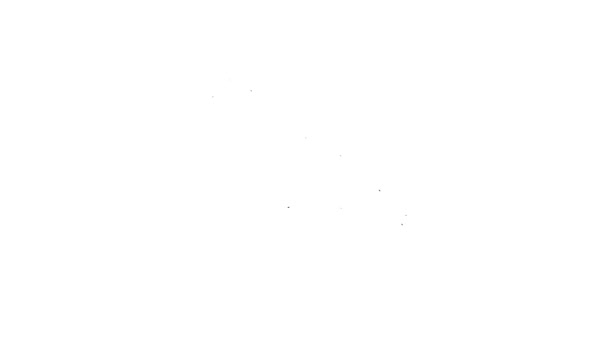 Černá čára Sojová omáčka ikona izolované na bílém pozadí. Grafická animace pohybu videa 4K — Stock video