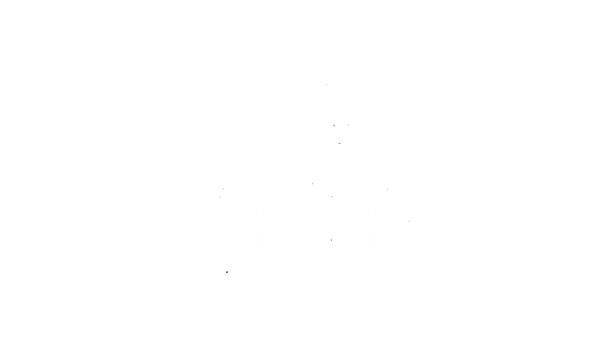 Línea negra Icono de pescador aislado sobre fondo blanco. Animación gráfica de vídeo 4K — Vídeo de stock