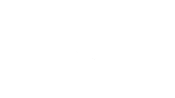 Beyaz arkaplanda izole edilmiş siyah çizgi iskambil simgesi. Kumarhane kumarı. 4K Video hareketli grafik canlandırması — Stok video