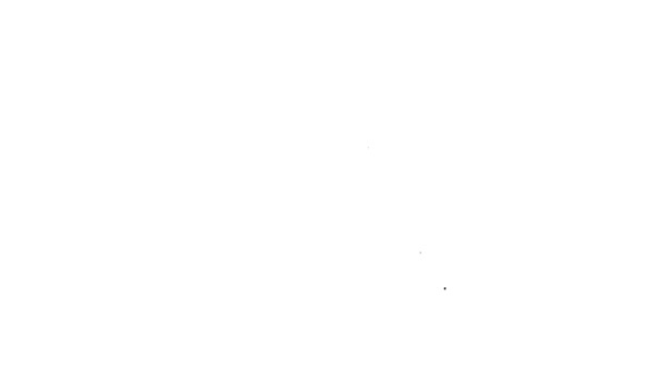 Linea nera icona della fotocamera fotografica isolata su sfondo bianco. Foto camera. Fotografia digitale. Animazione grafica 4K Video motion — Video Stock