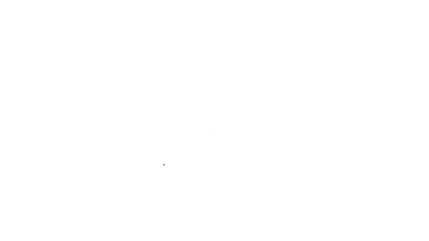 Zwarte lijn Ringing alarm bel pictogram geïsoleerd op witte achtergrond. Alarmsymbool, bedrijfsbel, handbelteken, meldsymbool. 4K Video motion grafische animatie — Stockvideo