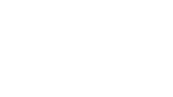 Línea negra Icono de asistente de voz aislado sobre fondo blanco. Interfaz de usuario de control de voz altavoz inteligente. Animación gráfica de vídeo 4K — Vídeo de stock