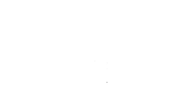 Línea negra Icono del sistema de cafetera inteligente aislado sobre fondo blanco. Concepto de Internet de las cosas con conexión inalámbrica. Animación gráfica de vídeo 4K — Vídeo de stock