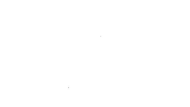 Černá čára Ikona hmotnosti izolované na bílém pozadí. Váhový blok kilogramů pro zvedání váhy a měřítka. Symbol mše. Grafická animace pohybu videa 4K — Stock video