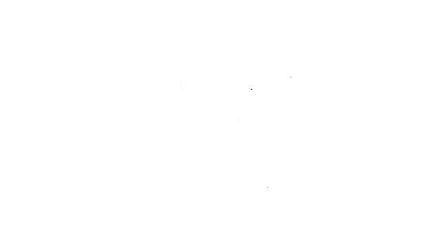Schwarze Linie Ampere Meter, Multimeter, Voltmeter Symbol isoliert auf weißem Hintergrund. Instrumente zur Messung des elektrischen Stroms. 4K Video Motion Grafik Animation — Stockvideo